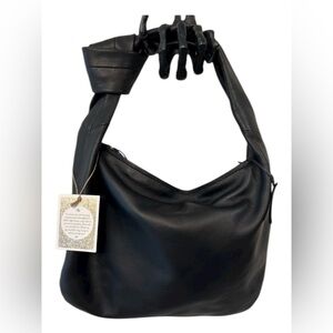 🔥🖤NWT-MADE IN INDIA, Leather Crescent super CUTE Knotted Shoulder Bag🖤🔥